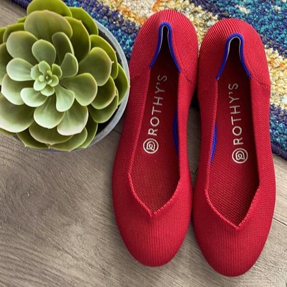 Rothys red  round toe size 7 flat woman’s flat - Picture 7 of 11